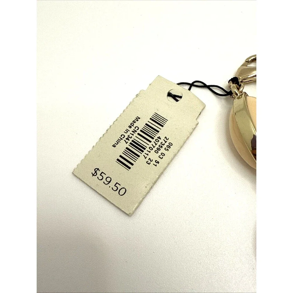 NWT TALBOTS Statement Necklace Peach Orange Tan Gold Tone Links 36-38